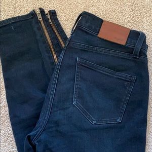 madewell black moto jeans size 27